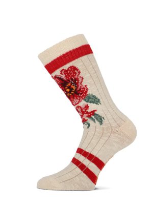 MM Simona sok 101012022 Off white Red 39-42