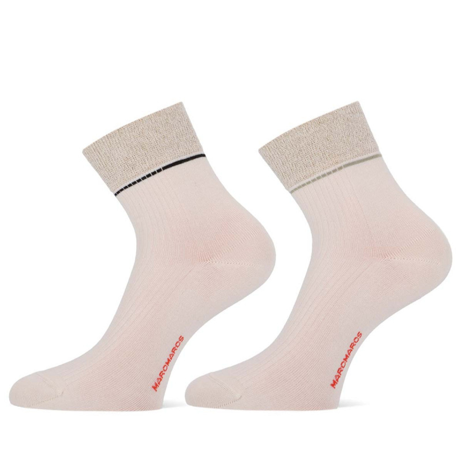 MarcMarcs Women Short Socks Sis 2-Pack 101012023 Cream 35-38