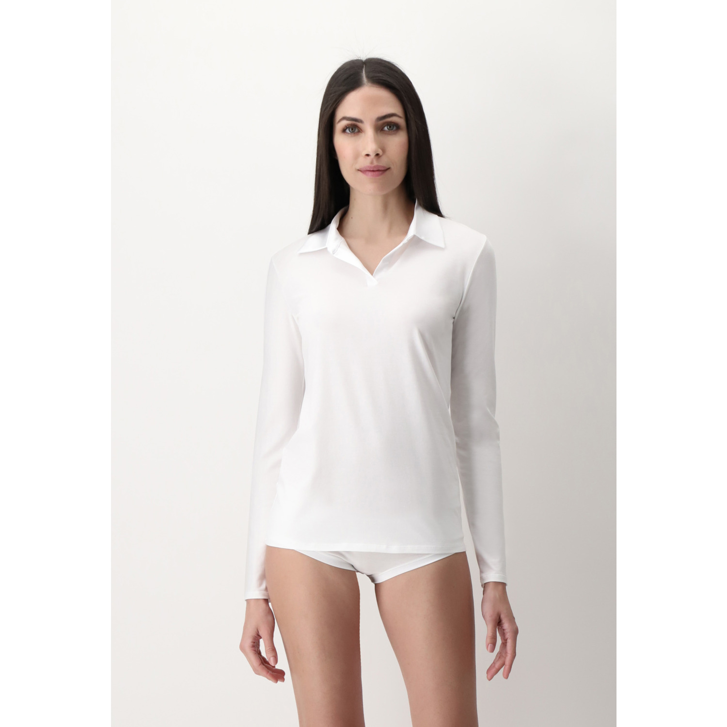Oroblu Perfectline Cotton polo shirt  white L VOBT01677