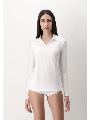 Oroblu Perfectline Cotton polo shirt  white M VOBT01677