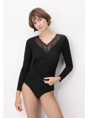 Oroblu lace t-shirt L Black Perfect line Cashmere VOBT67430